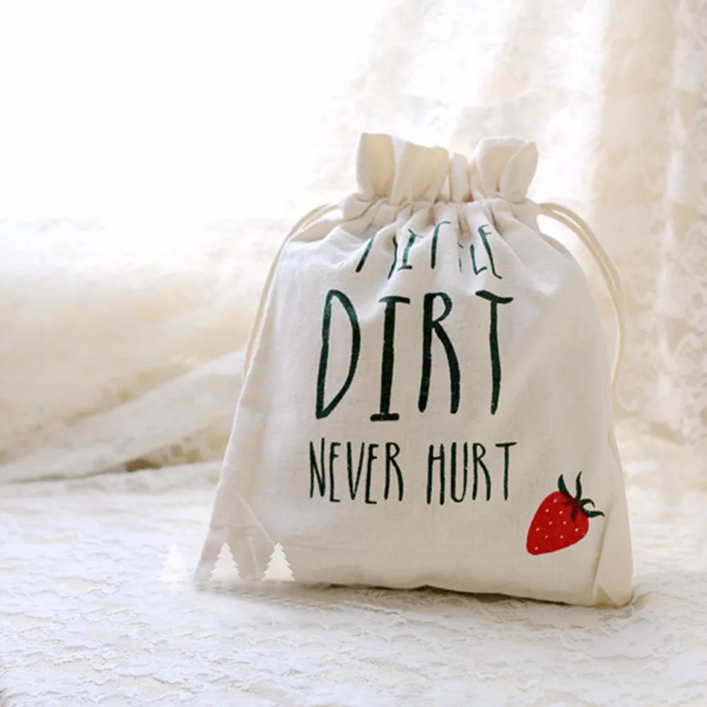 
Холщовая Сумка из органического хлопка на шнурке 