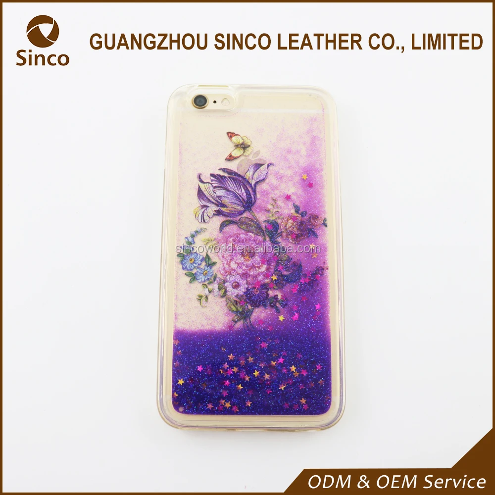 Искрящимся блеском жидкой воды телефон случае для iPhone 6 Плюс