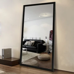 Custom black border large floor hanging mirror for home decor