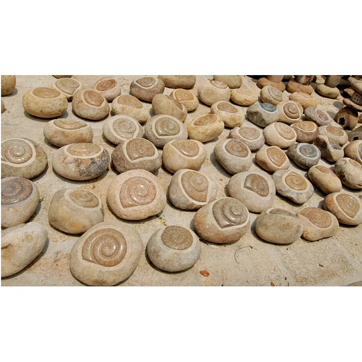 Украшение для сада натуральный речной камень морская улитка раковина резьба