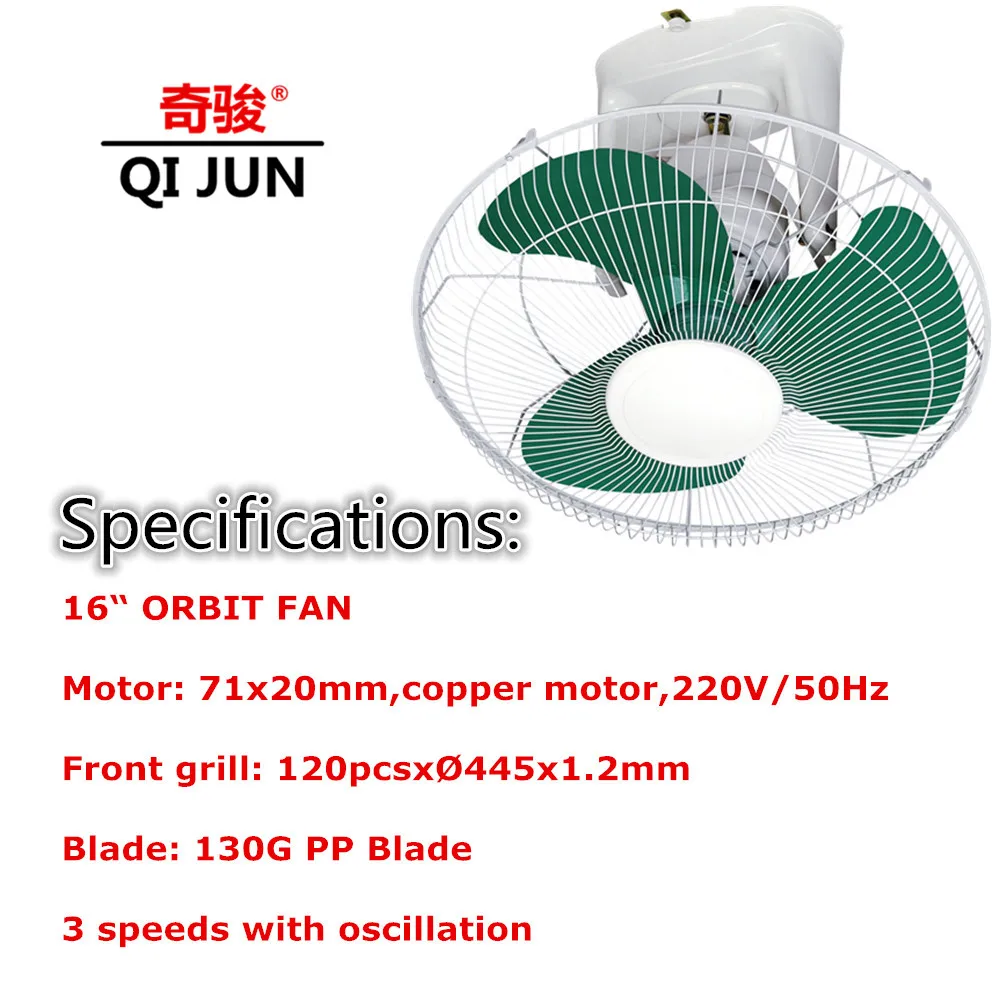 16' Orient Ceiling Fan Ball Bearing Oscillating Fan 100% Copper Wire Motor Roof Fan