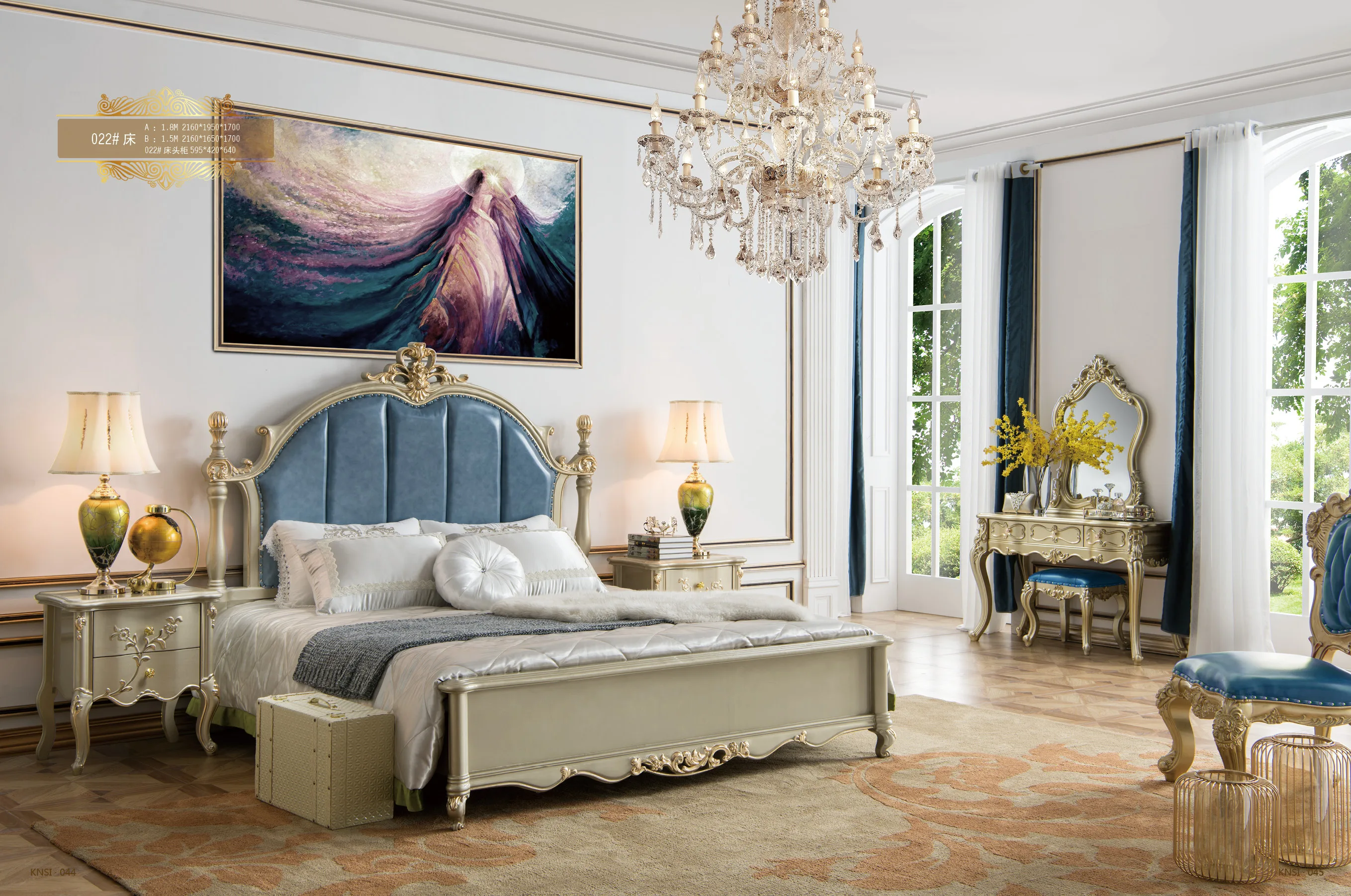 good quality classical golden bedroom furniture royal bedroom set