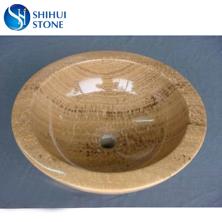 SHIHUI Bathroom High Quality Rough Stone Modern Oval Marble Countertop Sink Villa Graphic Design 3d Model Design Single Hole