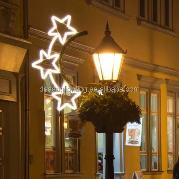 Christmas Pole Motif light/Christmas Street LED lighted stars decoration outdoor Lamp post