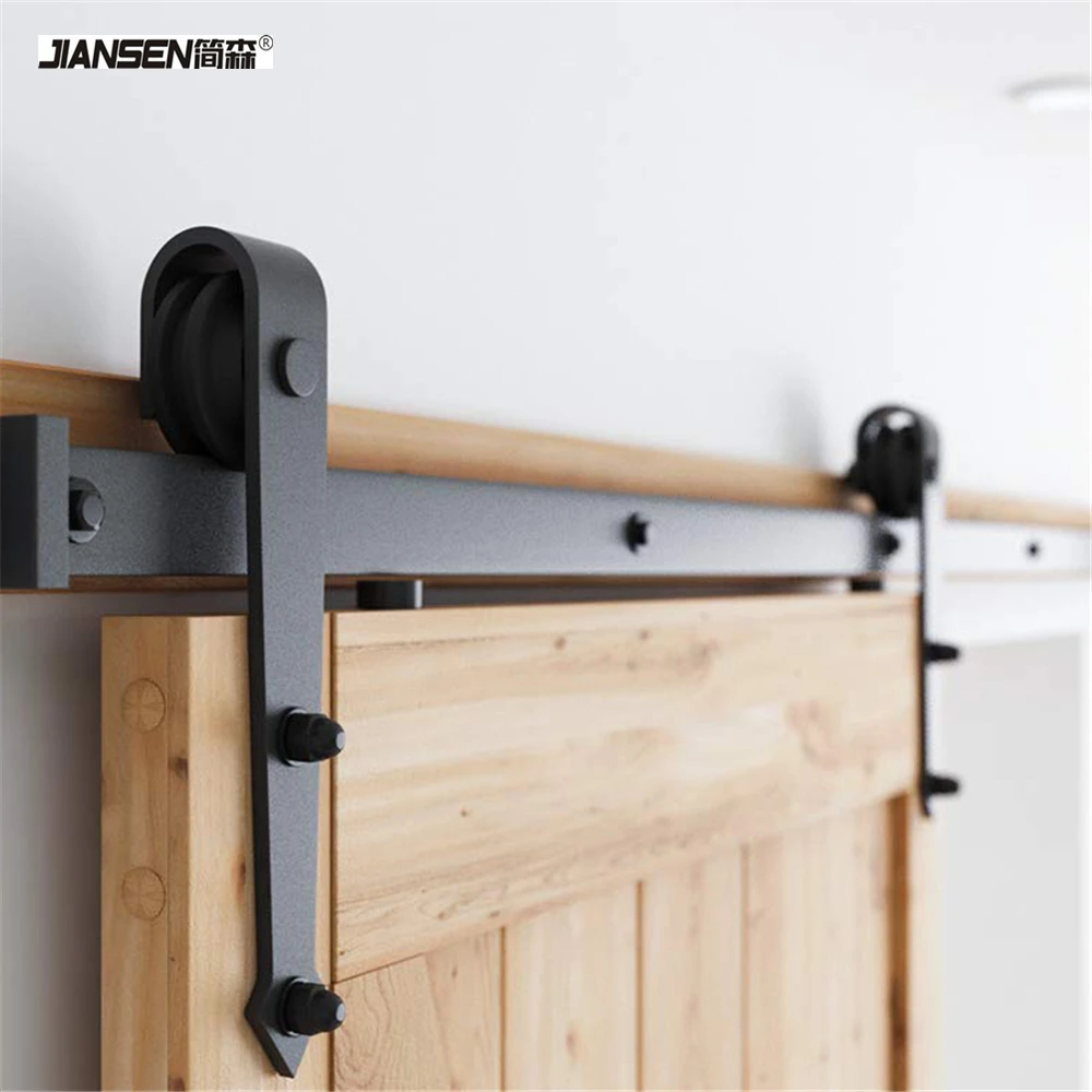 Wholesale High Quality Carbon Steel Classic Pulley Rail Sliding Door Kitchen Door Barn Door Hardware Kits