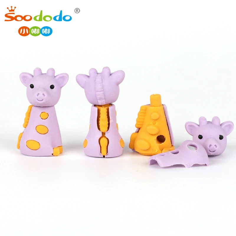 Hot 3d vegetable series stationery Supplies Novelty OEM funny kids removable Cartoon rubber food mini carrot shape pencil eraser