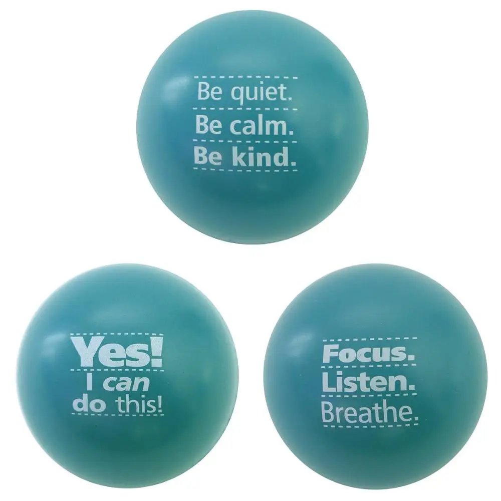 Motivational Stress Ball Assortment, 3 Pack, Slogan Stress Relief Toys for Kids and Adults