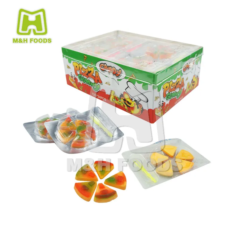 Hot Sell Custom Vegetable Gel Pizza Shaped Gummy Soft Candy