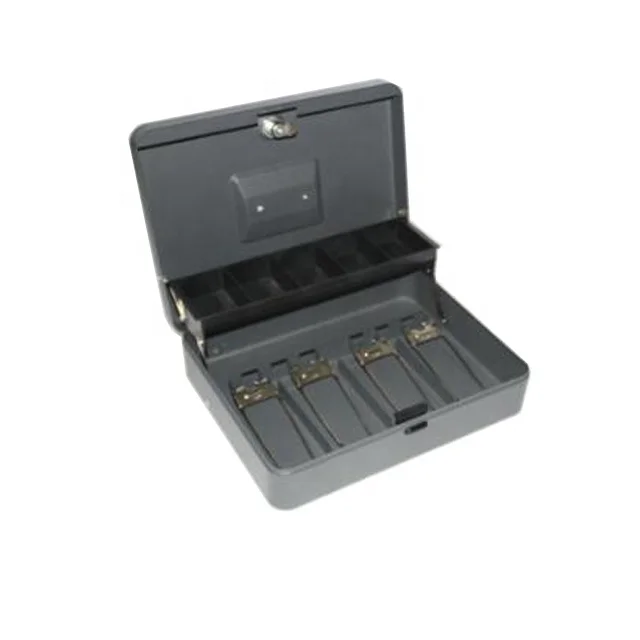 High quality handle lightweight safety money coin box portable key lock metal cash box