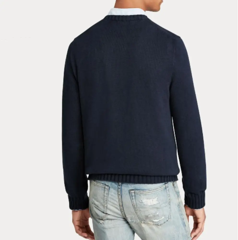 The latest OEM classic American flag sweater for men O-neck slim fitting custom new design sweater from Chinese supplier