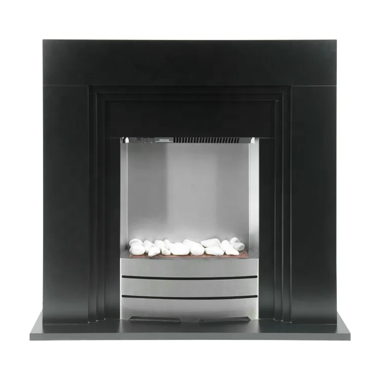 Simple style safe heater wood freestanding electric fireplace with mantel