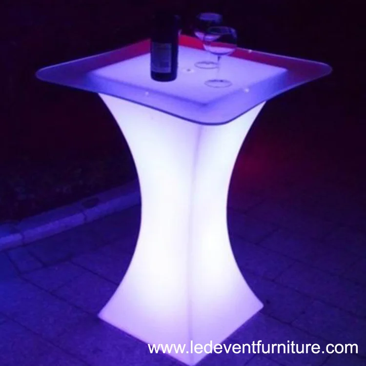 16 color change rechargeable illuminated LED cocktail table