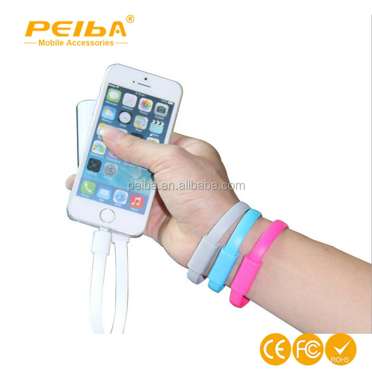
Custom Logo 2in1 Bracelet Style Cord USB Charging Cable For iPhone 