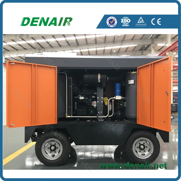 Винтовой портативный воздушный компрессор 600 куб ФТ/м 7 бар