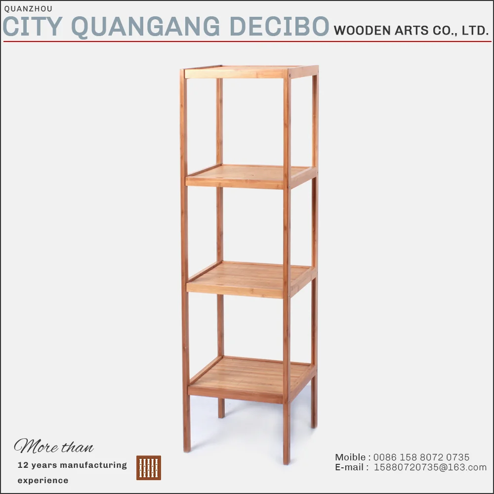 new item four tier standing bedside corner vegetable bamboo wood shelf rack storage