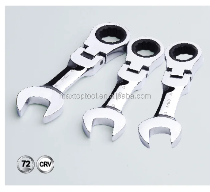 MT8102 stubby type flexible head ratchet wrench short gear spanner 72 teeth 6140crv