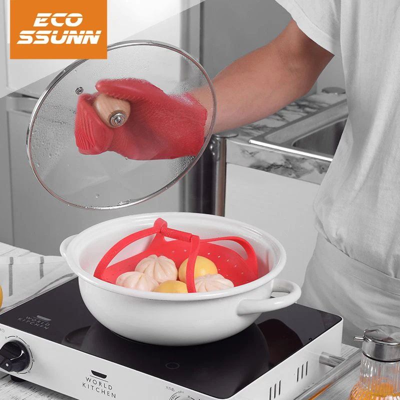 professional heat resistant bbq microwave silicone kitchen rubber cooking hand Barbecue oven gloves