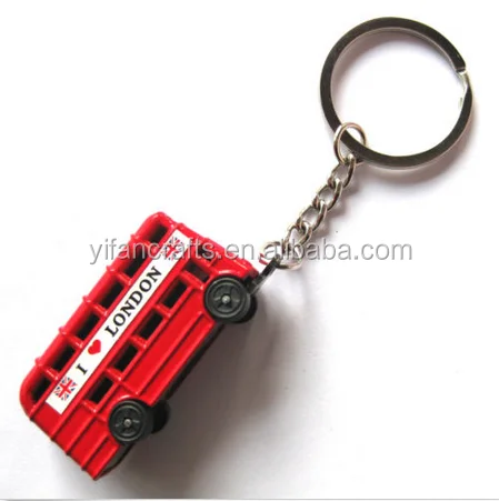 London bus keychain,British red bus keychain,double-decker bus key ring