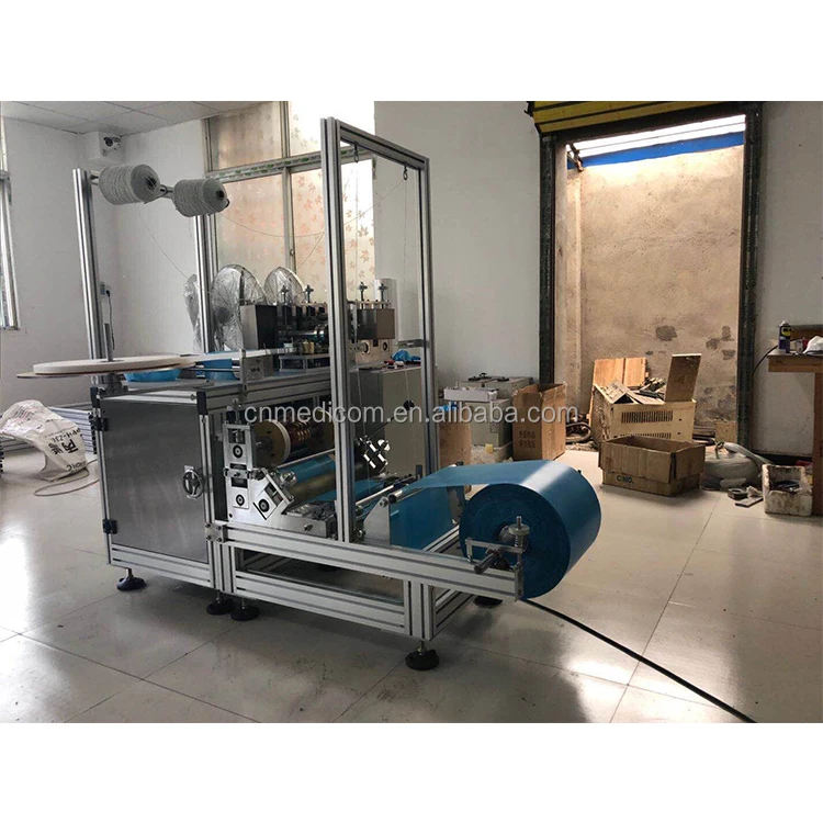 hospital disposable non woven automatic shoe covers making machine ,the elastic band adopts constant temperature melting