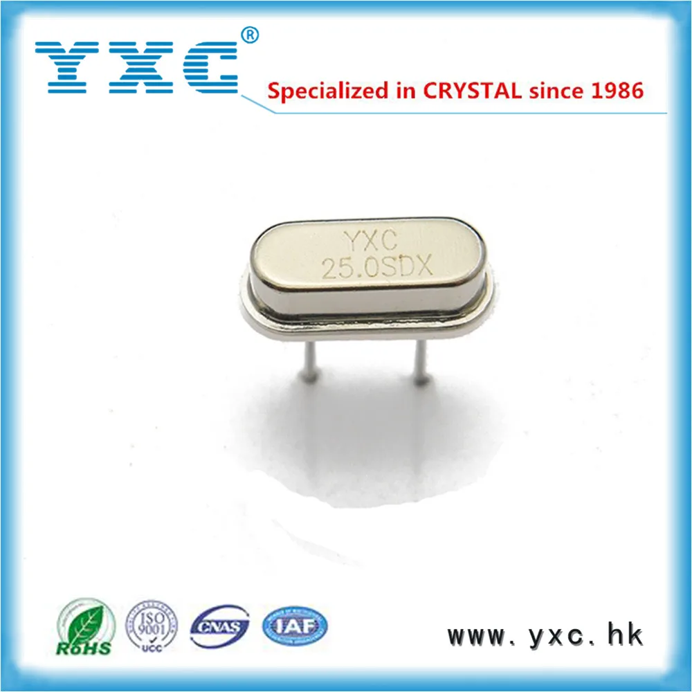 25 МГц кварцевый резонатор HC49S 20ppm 20pF 2-DIP генератор 25 мГц 25.000 мГц