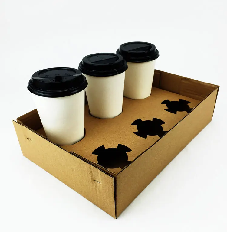 Disposable Corrugated Paper Coffee Cup Paper Tray for Drink