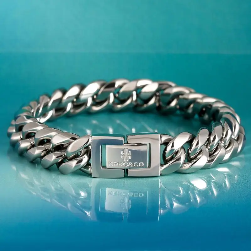 Hip Hop Jewelry Men Hand Chain Stainless Bracelet 10mm 7.5inch Cuban Bracelet 316l Stainless Steel Man Miami Link Bracelet