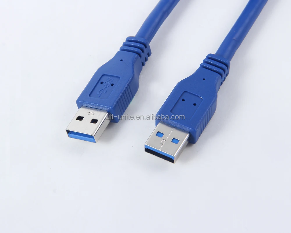 Factory price Blue 1.0m USB3.0 Male to Male pvc usb 3.0 data link cable