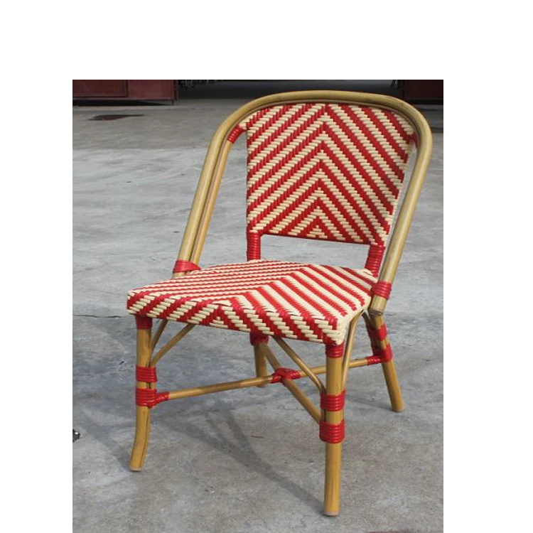 
Popular Wicker Bamboo Finish Restaurant French Rattan Kid Chair 