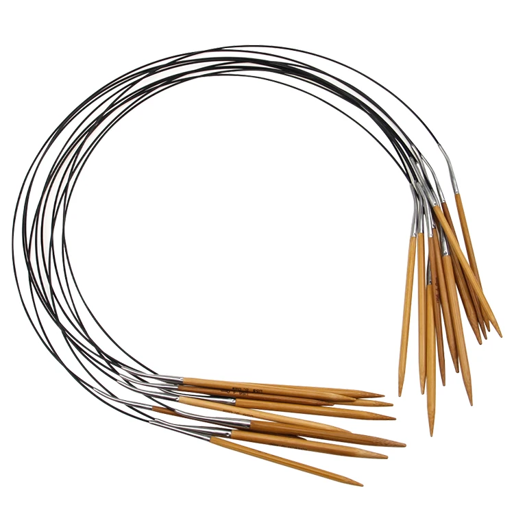 Durable In Use Wholesale DIY Round Circular Wood Bamboo Knitting Needles Sets For Hand Knitting Yarn