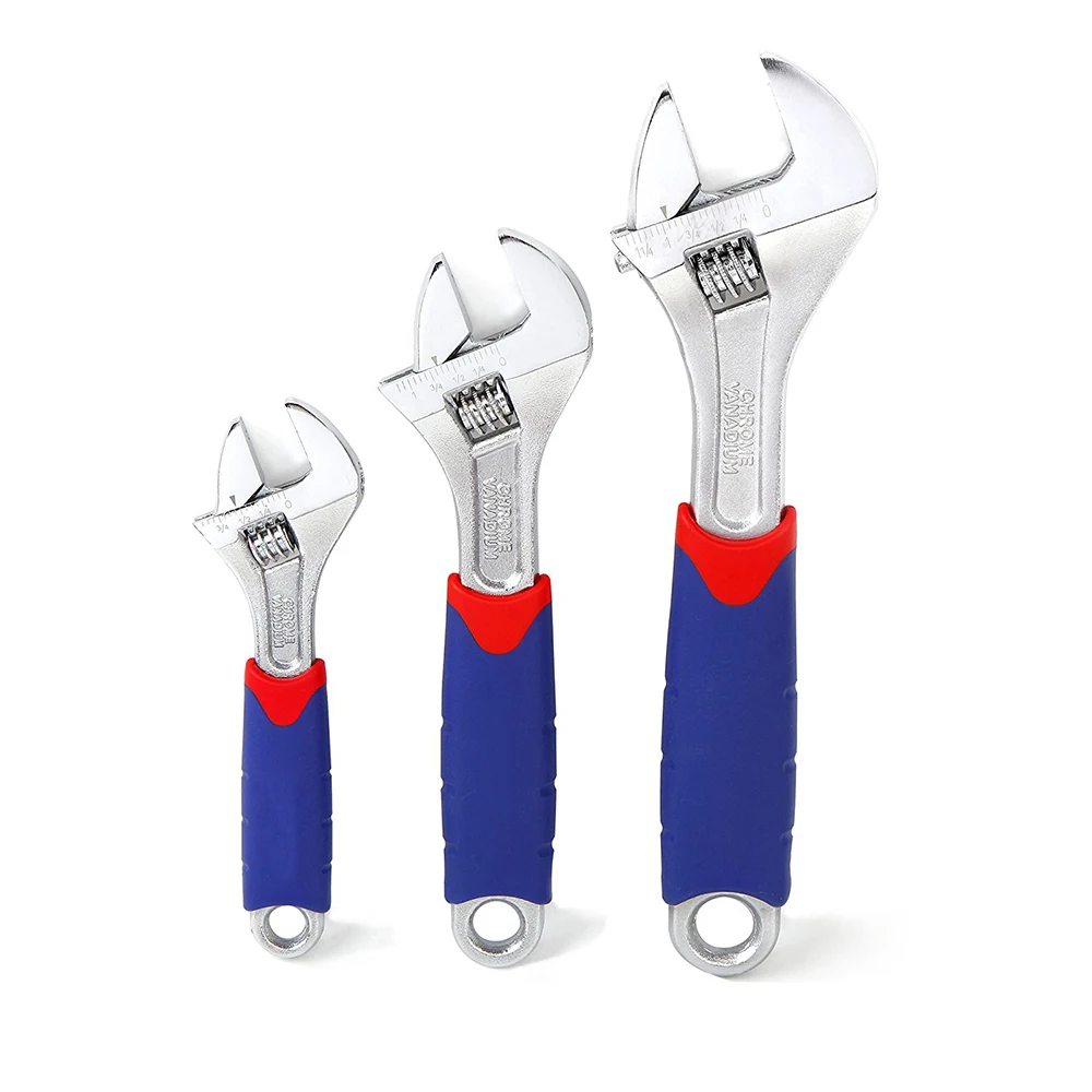 full  size function rubber handle Adjustable Wrench