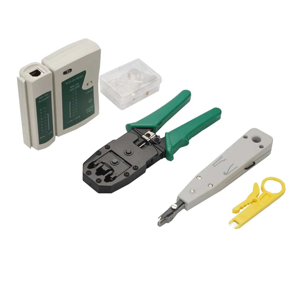 Glory Professional Crimping Cutting Stripping Hand Tool Set Network Cable RJ11 RJ45 Construction Kit Herramientas De Caja