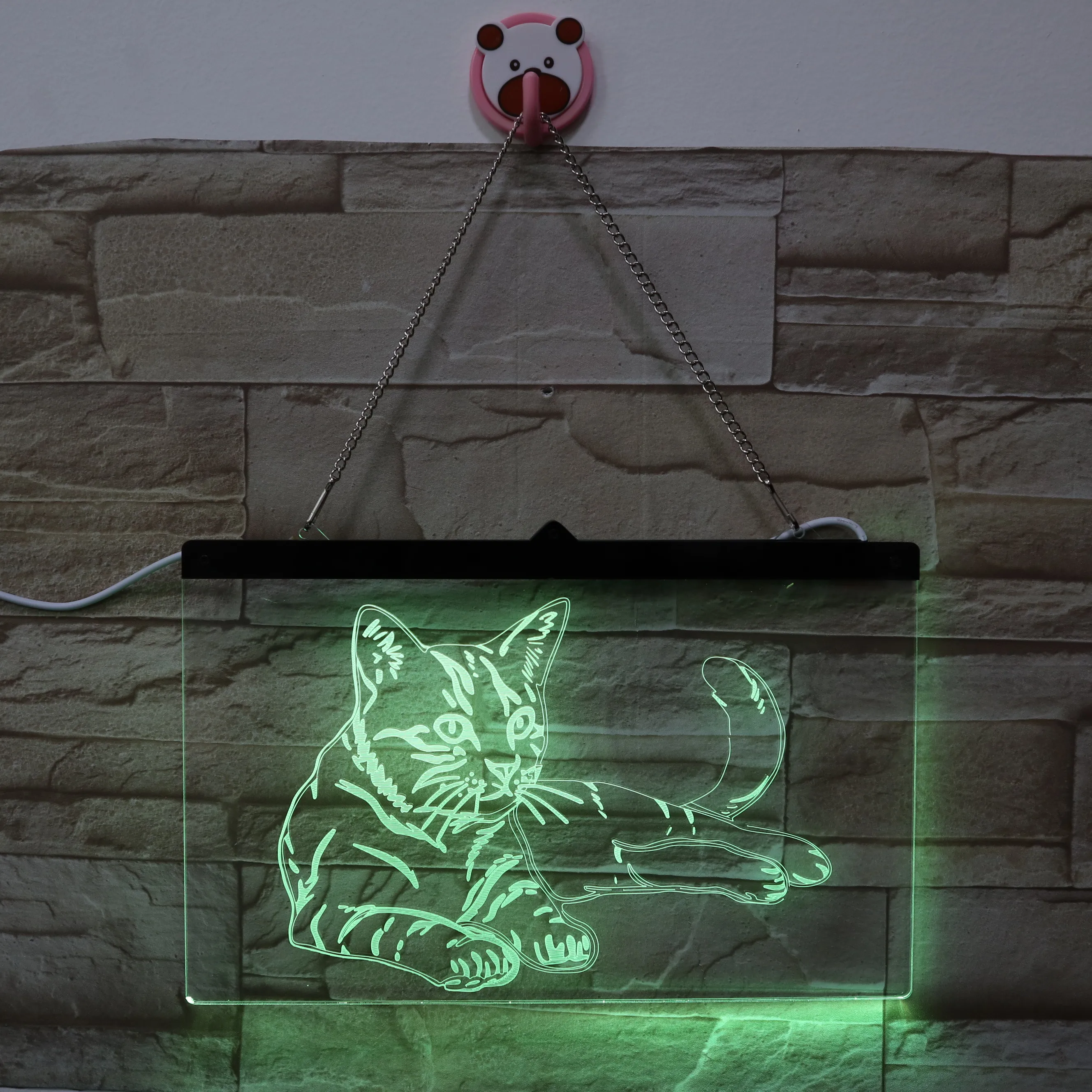 
Customized Hanging 3D Sign Lamp Signboard Light LED Light Cat 3D Illusion Lamp for Hotels Bars 