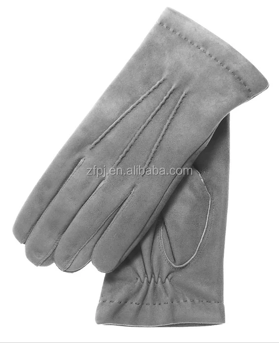Fashion mens grey sheepsuede leather gloves in Baoding lixian