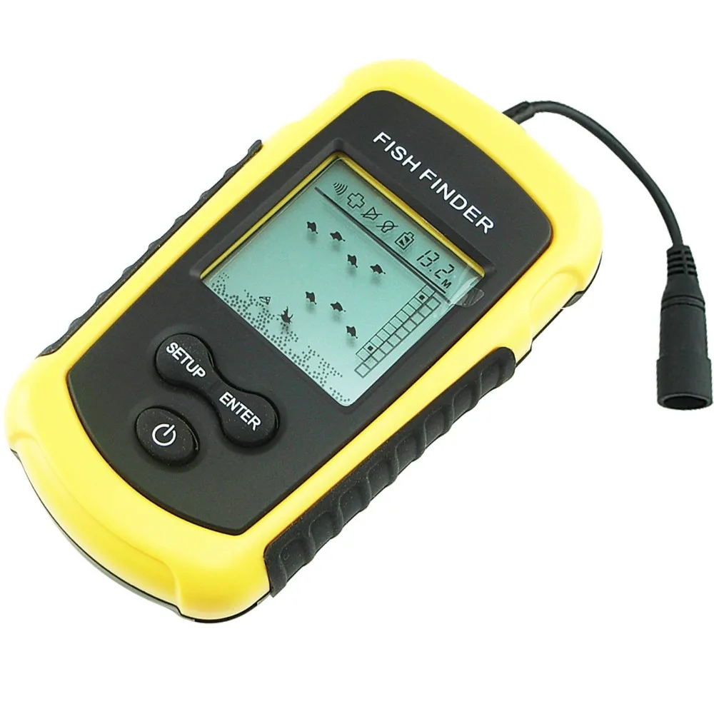LUCKY Fishfinder Alarm 100M Detects Weeds, Grass, Rock Digital Sonar LCD Fish Finder