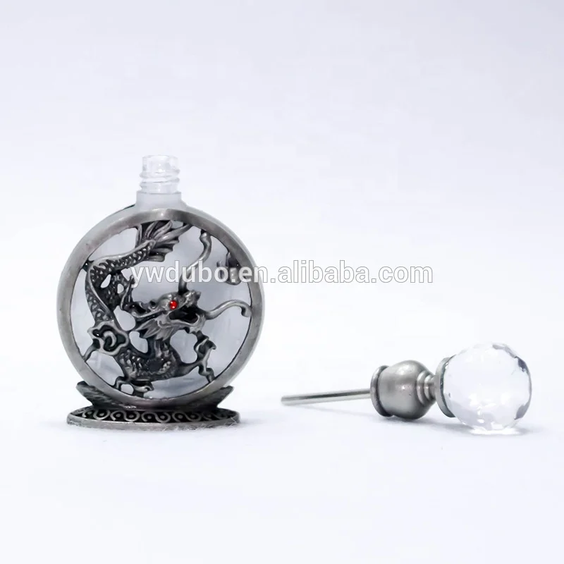 8ml Metal Dragon Perfume Bottle Empty Glass Essential 0il Refillable Bottles Ornament Home Table Decoration Gift#59657 and#59652