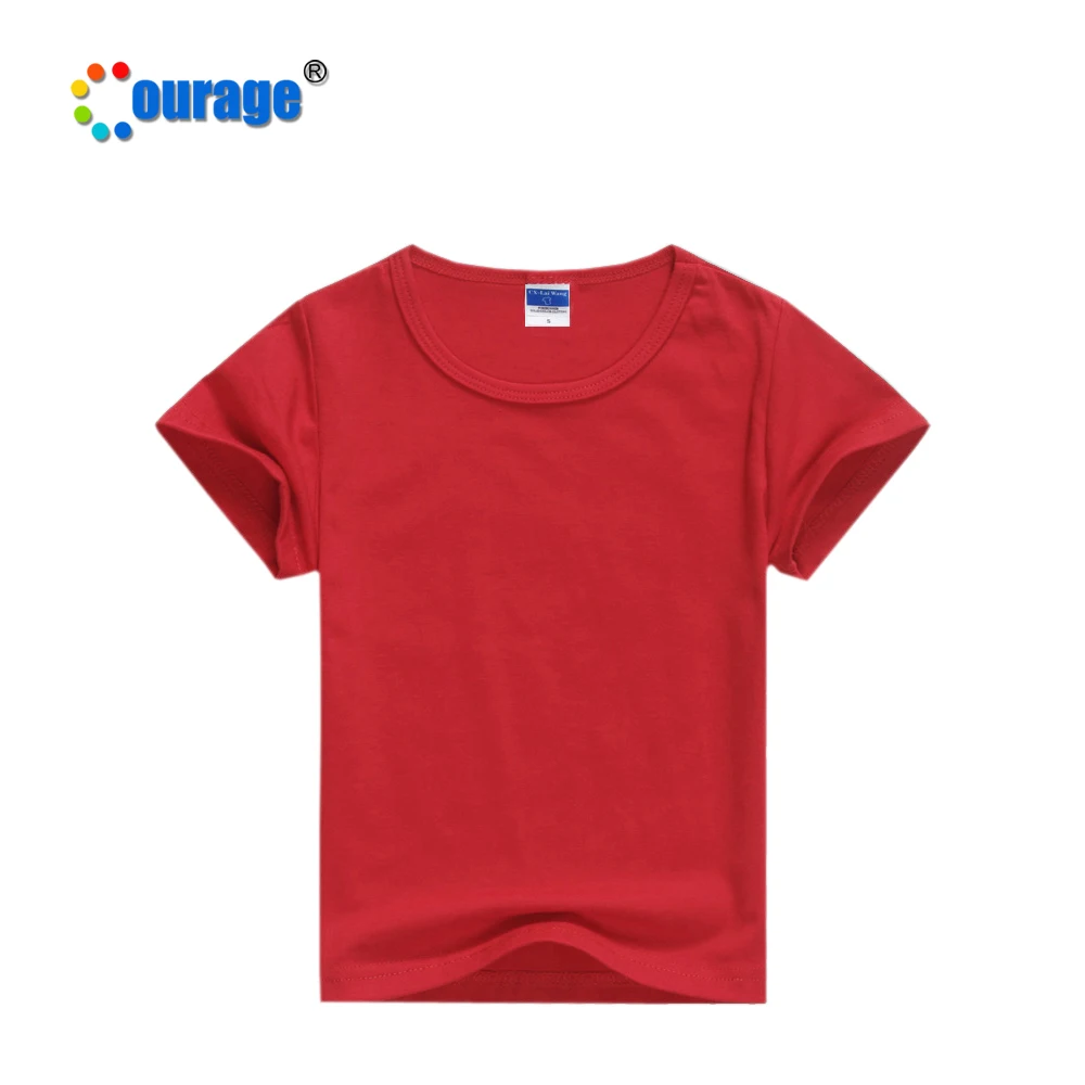 Wholesale Solid Color kids t-shirt cotton children t-shirts blank for sublimation