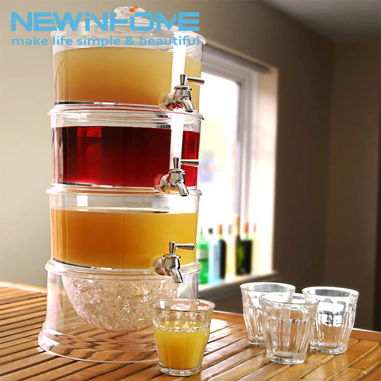 3 Tank Plastic Insulated Beverage Dispenser Cold Drink Dispenser Juice