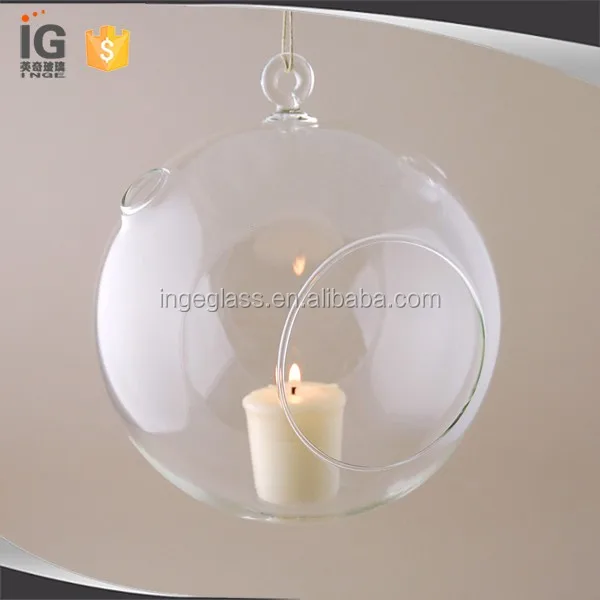 Glass Hanging Round Ball Air Plant Terrarium/Hanging Votive Candle Holder