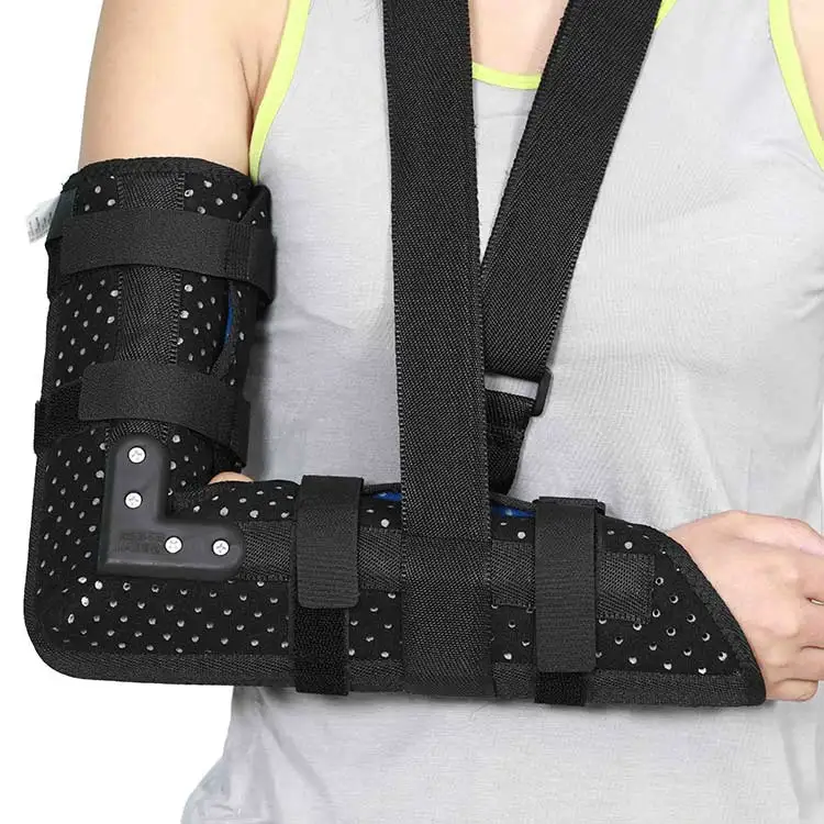 Adult pediatric hinged elbow support brace arm sling hand orthosis