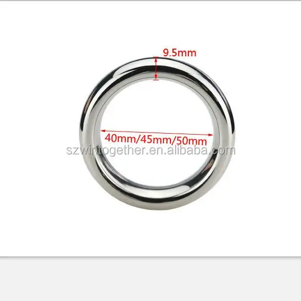 Stainless steel penis ring 40mm 45mm 50mm silver male cock ring