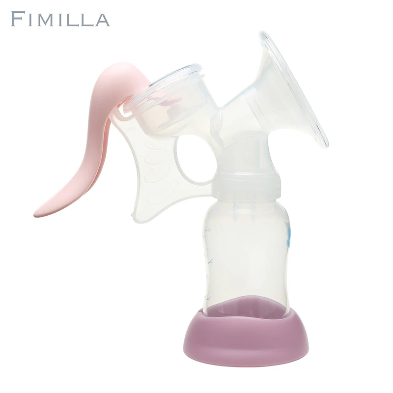 Baby Feeding Supplies Manual Silicone Breast Pump for Breastfeeding with Bottle