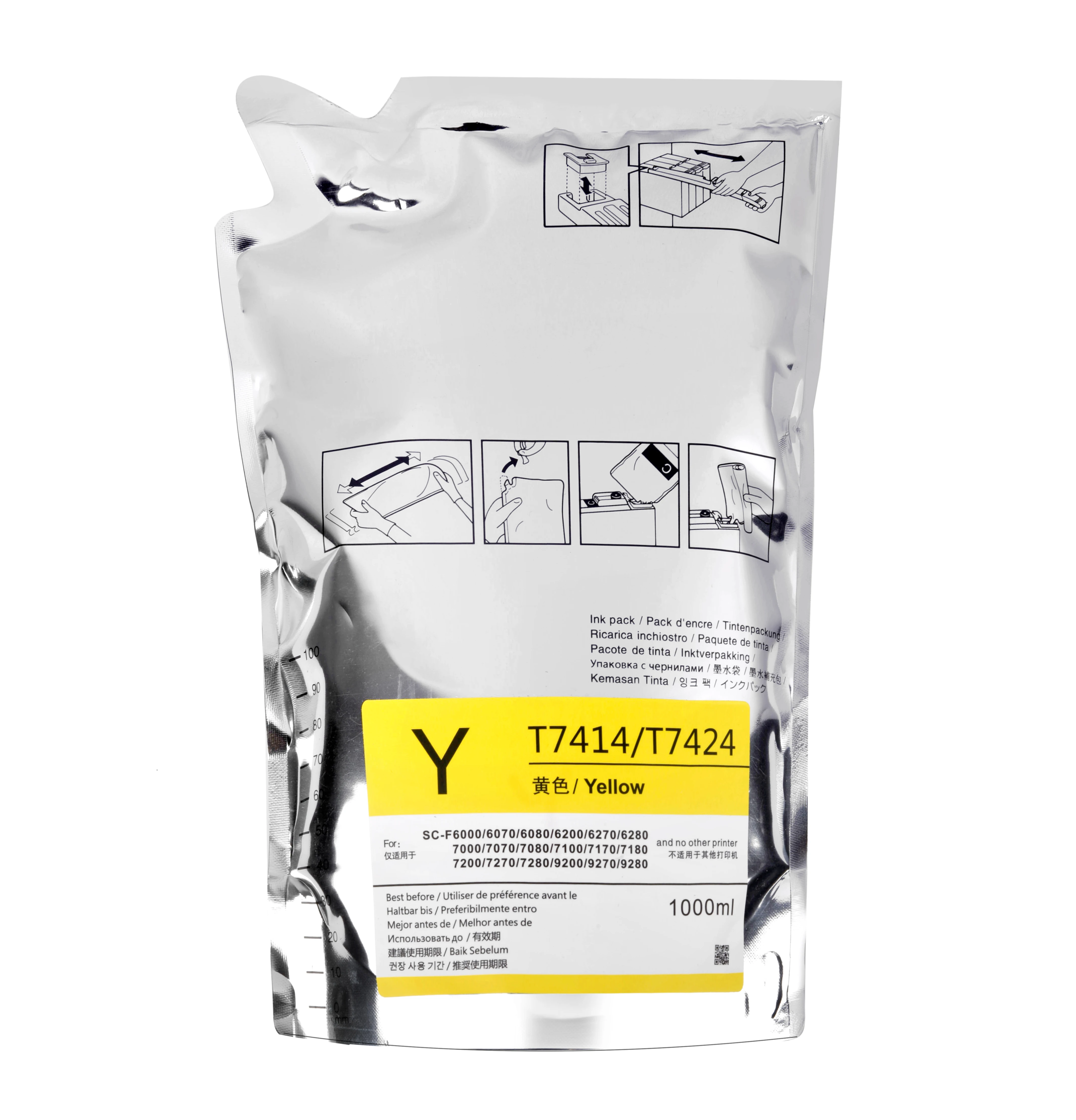 High Quality Compatible Refill Sublimation ink C-M-Y-K-LC-LM for Epson/ Mimaki/ Mutoh printer