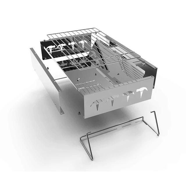 
Outdoor tabletop Mini folding portable bbq grill disposable stainless steel charcoal barbeque grill 