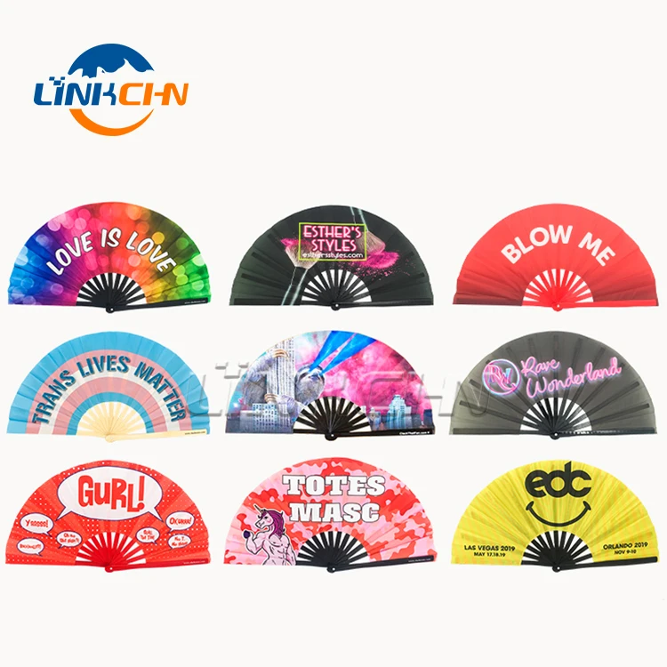 high quality custom large size kung fu hand fan for events