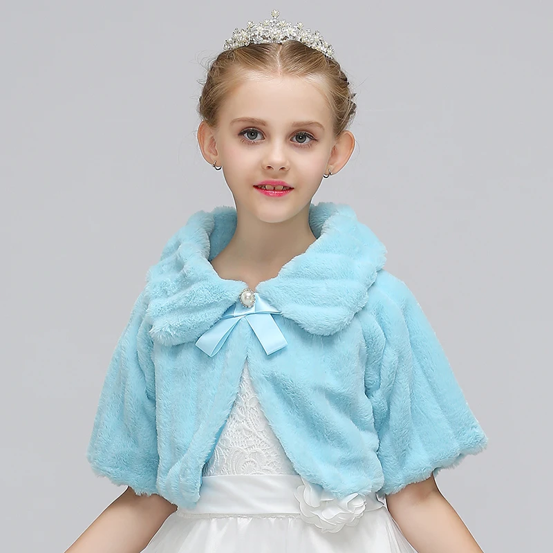 Высококачественное пальто пушистая шаль из пашмины для девочек праздничная одежда детская зимняя