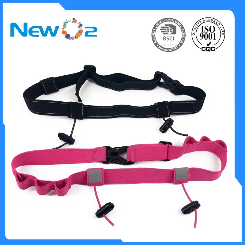 Reflective Running Number Bibs Holder Custom Race Number Belt with Gel Holders Bag Running Marathon Triathlon Race Number Belt
