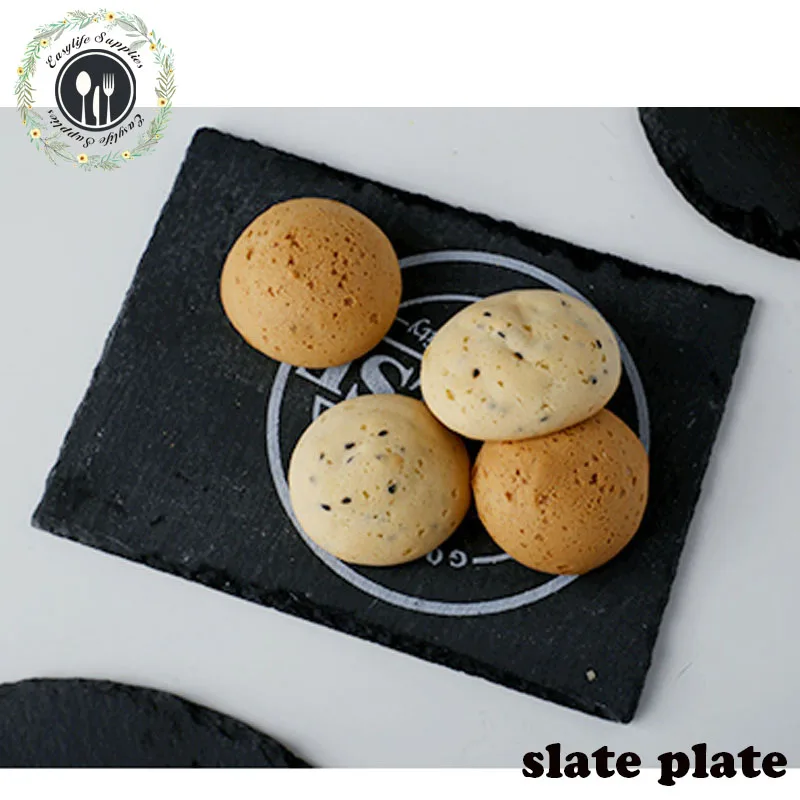 high quality 30*20cm black slate cheese board with certification