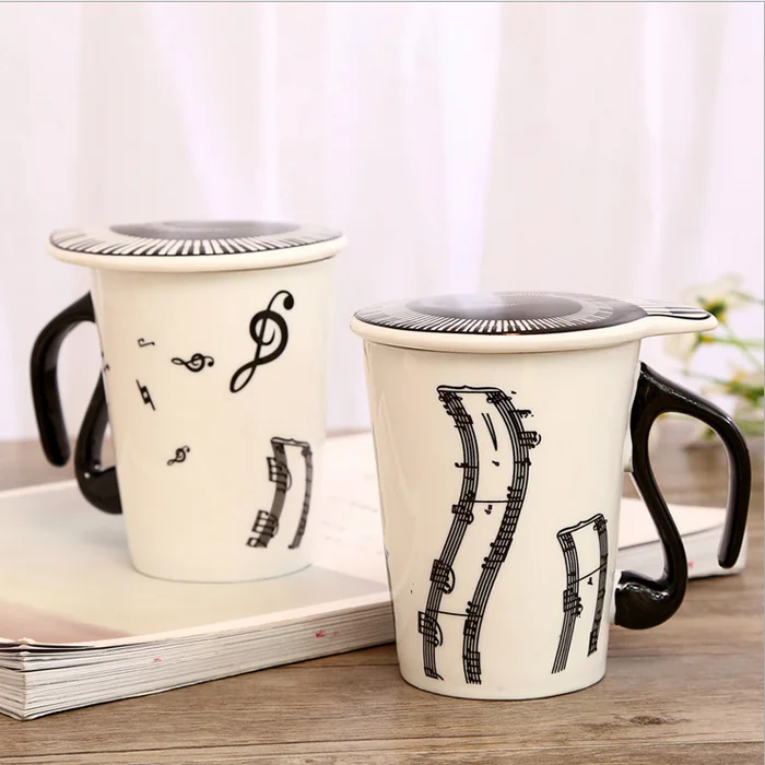 UCHOME Fashion Ceramic Coffee Mug Shapes Music Mug Cup