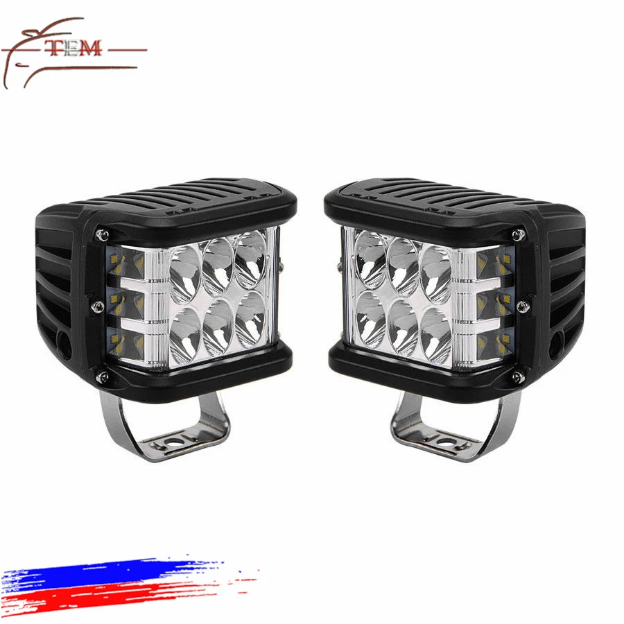 Strobe 36W LED Work Light 12V Side Shots 4inch Pod Spot Flood Lamp Flash for ATV Truck Boat Auto Driving Fog Light