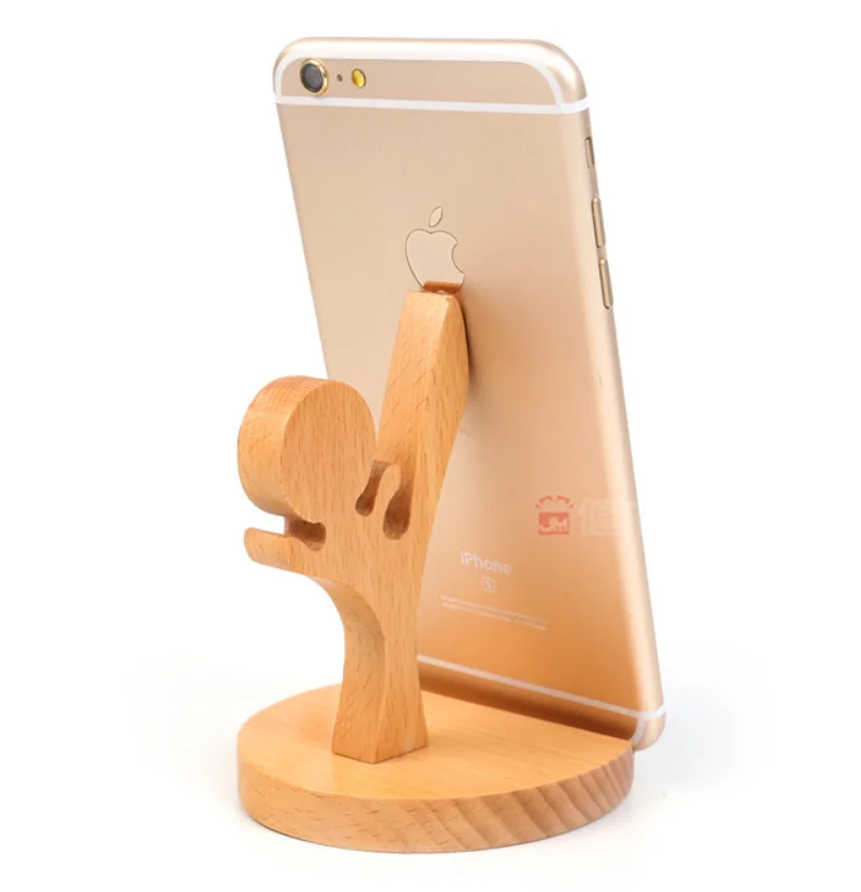 Custom wooden mobile phone docking stand holder